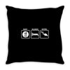 eat sleep scuba dive Throw Pillow