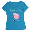 peppa pig brother pig Women's Triblend Scoop T-shirt
