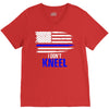 i don't kneel   patriotic stand for the flag, kneel for the dead V-Neck Tee