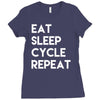 eat sleep cycle repeat Ladies Fitted T-Shirt