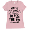 life is better by the camp fire (2) Ladies Fitted T-Shirt