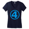 number 4 Women's V-Neck T-Shirt