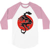 sun dragon with pearl   black red white 3/4 Sleeve Shirt