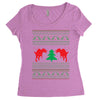 ugly sweater dinosour Women's Triblend Scoop T-shirt
