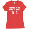 engineer by day ninja by night Ladies Fitted T-Shirt