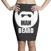 man beard funny mens Pencil Skirts
