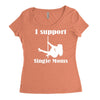 i support single moms stripper pole dancer funny saying Women's Triblend Scoop T-shirt