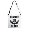 respect the beard Adjustable Strap Totes