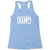 1 up funny video game Racerback Tank