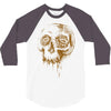 skull water color 3/4 Sleeve Shirt
