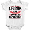 Legends Are Born In September Baby Onesie