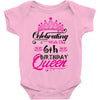 Celebrating With the 6th Birthday Queen Baby Onesie