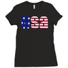 american freedom flag Ladies Fitted T-Shirt