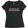 Satan Is My Sugar Daddy Women's Triblend Scoop T-shirt