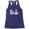 v6 eat sleep shoot Racerback Tank