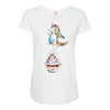 Cute Unicorn and Happy Cupcake Maternity Scoop Neck T-shirt