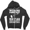 weekend forcast guitar with a chance of drinking Zipper Hoodie