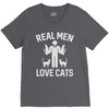 real men love cats (2) V-Neck Tee