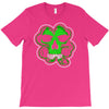 celtic green clover skull patch, irish biker patches T-Shirt