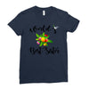 world's best sister with flowers Ladies Fitted T-Shirt