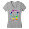 colorful music man Women's V-Neck T-Shirt