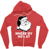 santa claus where my house at Zipper Hoodie