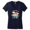 a turtle made it to the water Women's V-Neck T-Shirt