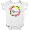 Floral Baby Name Baby Bodysuit
