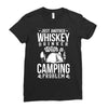 love whiskey and camping! Ladies Fitted T-Shirt