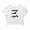 frenchies united Crop Top