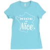 nice is nice Ladies Fitted T-Shirt