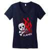 skull &amp; flames Women's V-Neck T-Shirt