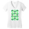 sad alien and daisy nineties grunge pattern Women's V-Neck T-Shirt