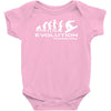 evolution of snowboarding funny Baby Bodysuit