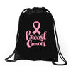 breast cancer pink ribbon Drawstring Bags