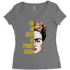 ask me about my feminist agenda frida kahlo Women's Triblend Scoop T-shirt