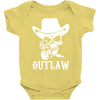 outlaw cow boy motor bike Baby Onesie