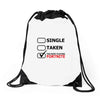 too busy playing fortnite (black) Drawstring Bags