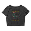 ugly dinosaur merry christmas Crop Top