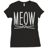 meow cute cat face Ladies Fitted T-Shirt