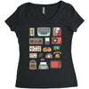 vintage electronic retro technology Women's Triblend Scoop T-shirt