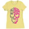 two coloured patterned skull   mens funny Ladies Fitted T-Shirt