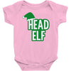 christmas head elf Baby Onesie