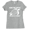 save the turtle Ladies Fitted T-Shirt