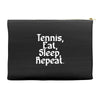 tennis eat sleep repeat Accessory Pouches