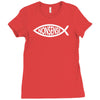 darwin fish   nonsense Ladies Fitted T-Shirt
