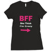 she thinks i'm crazy Ladies Fitted T-Shirt