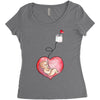 Mom and Baby are Connected to the Heart Women's Triblend Scoop T-shirt