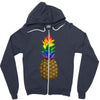 rainbow pineaplle Zipper Hoodie