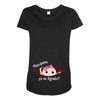 August Peeking Out Baby Girl in Spanish Maternity Scoop Neck T-shirt